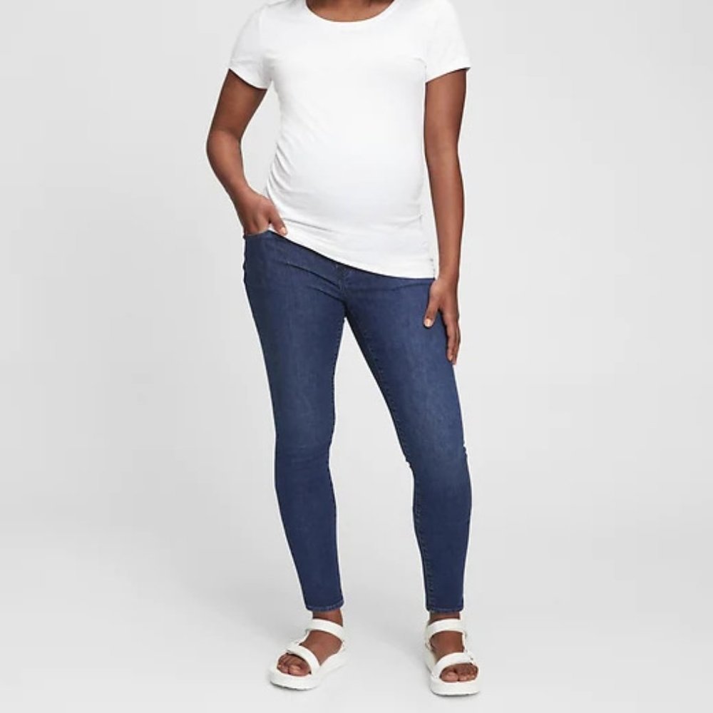 Gap Maternity True Waistband Full Panel Skinny Jeans with Washwell Size 30 Long